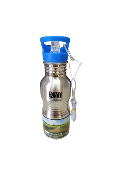Paslanmaz Çelik Matara Pipetli 500 ml (SARI KAPAK) - 6