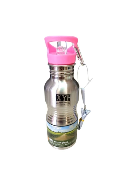 Paslanmaz Çelik Matara Pipetli 500 ml (SARI KAPAK) - 5