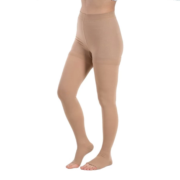 Medikaltec Ccl1 Külotlu Burnu Açık Varis Çorabı (Bej) - Resim 3