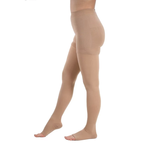 Medikaltec Ccl1 Külotlu Burnu Açık Varis Çorabı (Bej) - Resim 2
