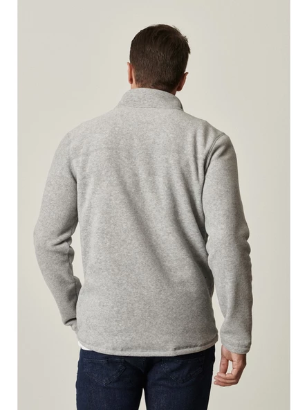 AC&Co / Altınyıldız Classics Erkek Gri Anti-pilling Tüylenme Yapmayan Standart Fit Dik Bato Yaka Soğuk Geçirmez Polar Sweatshirt - 3