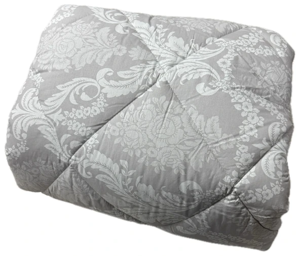 Clasy %100 Pamuk Ranforce Tek kişilik Yorgan Çift Taraflı Gri Ekose Çiçek Desenli - 5