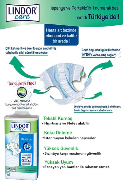 Lindor Care Hasta Bezi Aloe Vera Losyonlu 40'lı - 2