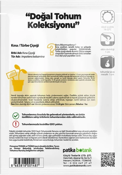 Türbe Çiçeği (ımpatiens Balsamina) Çiçek Tohumu 30 Adet - 3