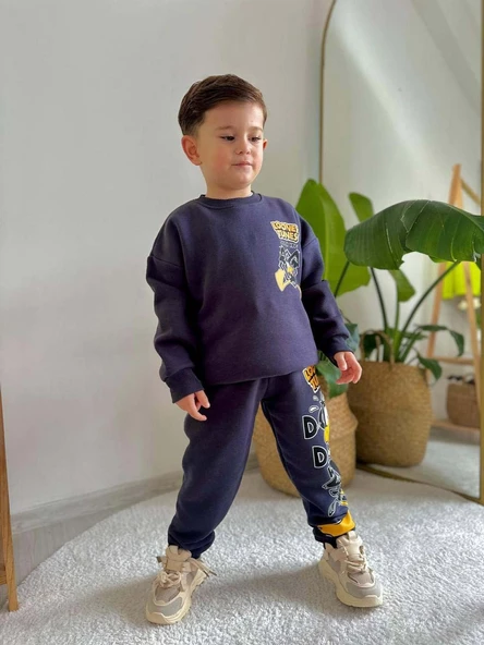 ERKEK ÇOCUK LOONEY TUNES 3 İPLİK ŞARDONLU KALIN KIŞLIK EŞOFMAN TAKIMI