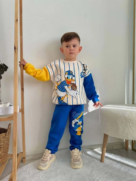 ERKEK ÇOCUK LOONEY TUNES 3 İPLİK ŞARDONLU KALIN KIŞLIK EŞOFMAN TAKIMI - 6