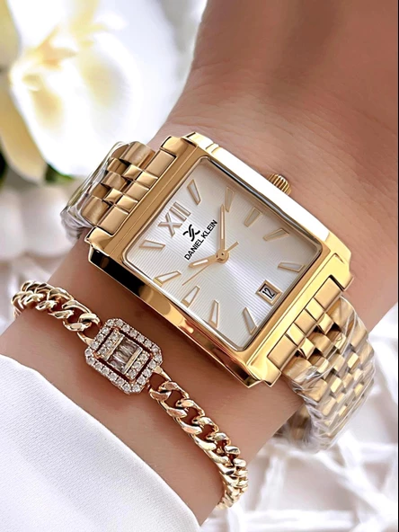Daniel Klein Retro Vintage Model Çelik Kordon 3 Atm Suya Dayanıklı Kadın Kol Saati+Bileklik D10740.3 ürün görseli