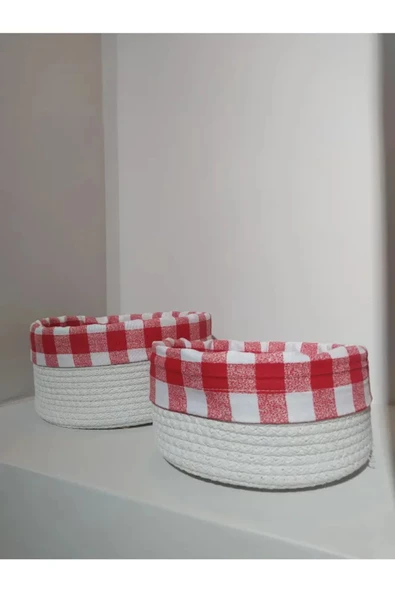 2 Li Astarlı Sepet Organizer Beyaz Renk - 4