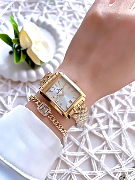 Daniel Klein Retro Vintage Model Çelik Kordon 3 Atm Suya Dayanıklı Kadın Kol Saati+Bileklik D10740.3 - Resim 2