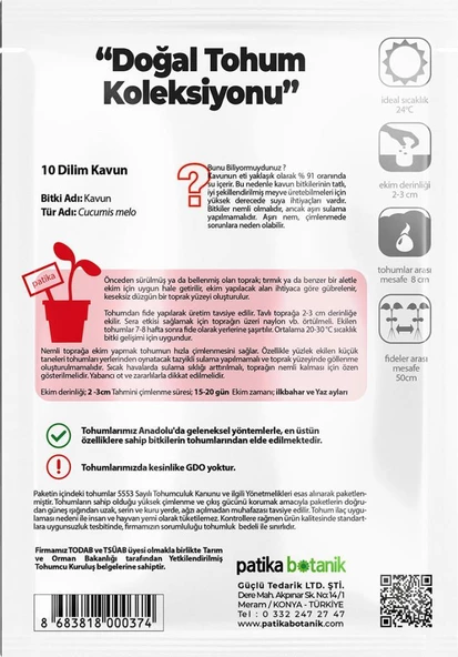 150 Adet 10 Dilim Çorum Kavun Tohumu - Resim 3