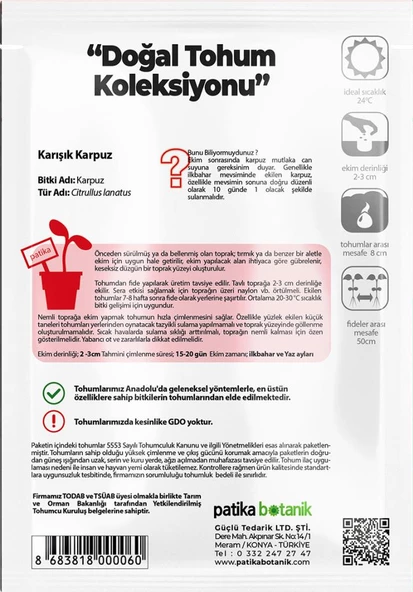 50 Adet Karışık Karpuz Tohumu (Siyah, Alaca, Kışlık Sarı) - Resim 3