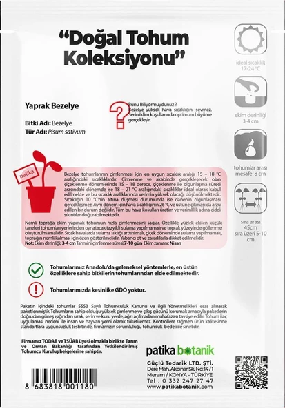 40 Adet Yerli Ata Yaprak Bezelye Tohumu - Resim 3