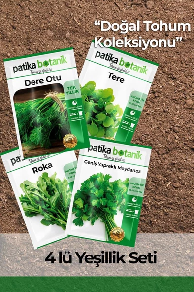14.500+ Adet Yerli Ata (Maydonoz, Roka, Tere, Dere Otu) Tohum Seti ürün görseli