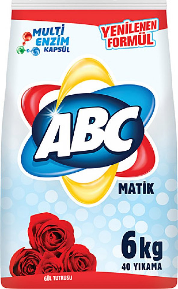 ABC Matik Gül Tutkusu 6 kg 40 Yıkama Beyazlar ve Renkliler için Toz Çamaşır Deterjanı