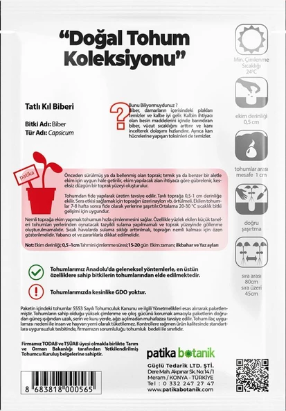 150 Adet Yerli Ata Tatlı Kıl Biber Tohumu - Resim 3