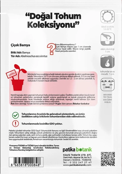 100 Adet Çiçek Bamya Tohumu - Resim 3