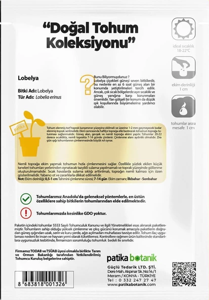 100 Adet Lobelya Çiçek Tohumu (Lobeliaerinus) - Resim 3