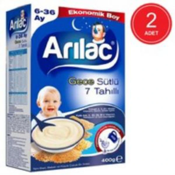 Arılac Gece Sütlü 7 Tahıllı Kaşık Maması 400 gr 2 Adet