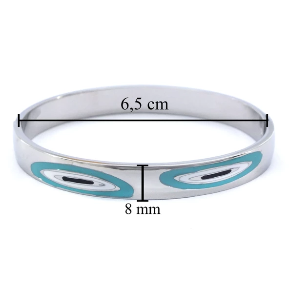 BZ 316L Çelik Nazar Boncuğu Kadın Spor Kelepçe BLZ-517 - 3