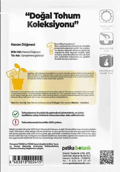 20 Adet Hanım Düğmesi Tohumu - 3
