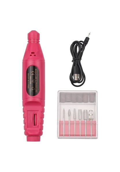 Elektrikli Tırnak Matkabı Cila Seti 20000 Rpm Usb Şarj Edilebilir 500mah Tırnak Kalemi - 3