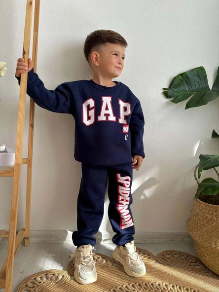 ERKEK ÇOCUK MARVEL MODELLİ 3 İPLİK ŞARDONLU KALIN KIŞLIK EŞOFMAN TAKIMI - 3