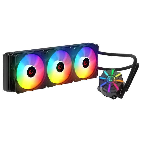 Rampage HELIOS C3 Siyah 68CFM 1800RPM Rainbow AMD AM5/INTEL LGA1700 360mm Sıvı Soğutmalı CPU Fan