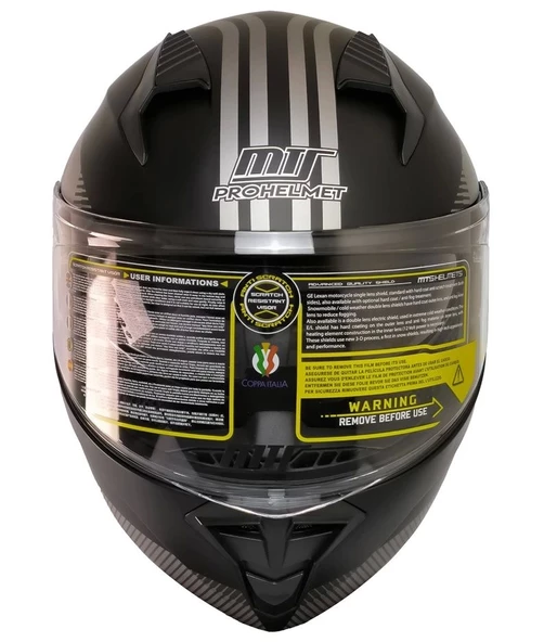 MTS 966 WX20 GREY ÇENE AÇILIR MAT SİYAH-GRİ KASK - 3