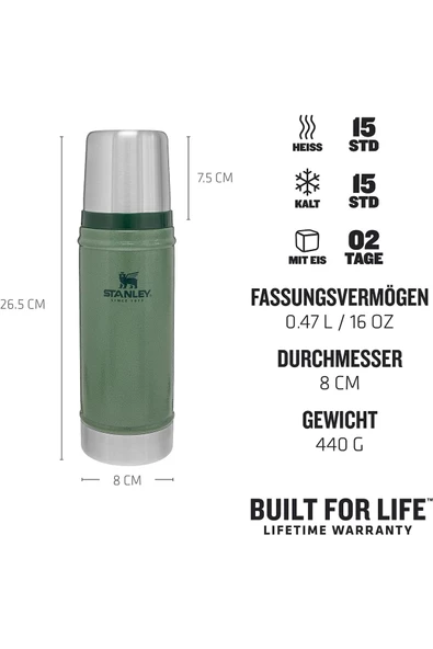 Stanley Klasik Vakumlu Yeşil Termos 0.47 Lt - 3