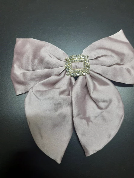 Periboia 1 Adet Renkli Şık Kurdele Fiyonk Toka - Otomatik Kumaş Saç Tokası - 5