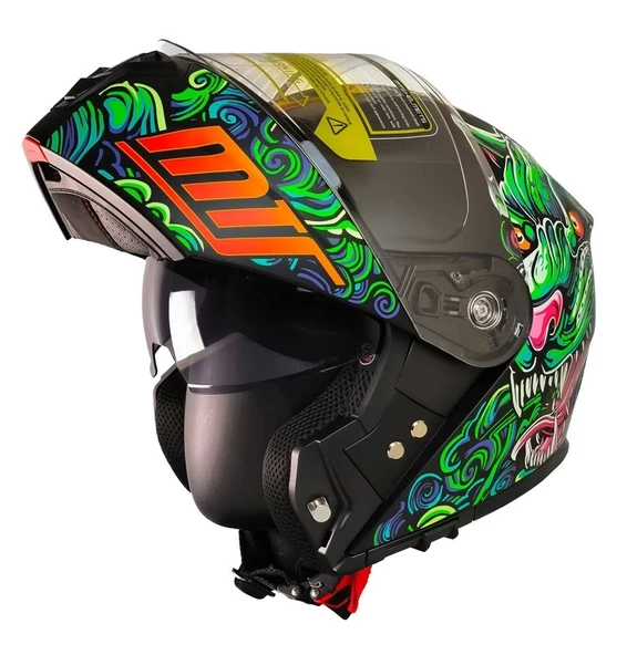 MTS 966 V2 DRAGO ÇENE AÇILIR KASK - 2