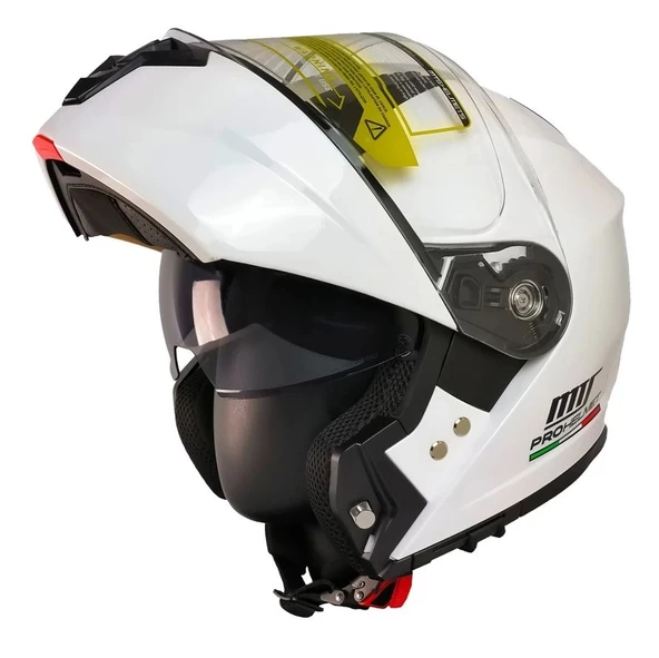 MTS 966 V2 ÇENE AÇILIR BEYAZ KASK - 2