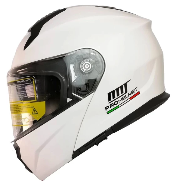 MTS 966 V2 ÇENE AÇILIR BEYAZ KASK