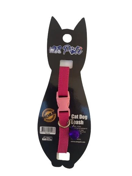 Pati Yavru Köpek ve Kedi Boyun Tasması (Ayarlanabilir) Pembe ürün görseli
