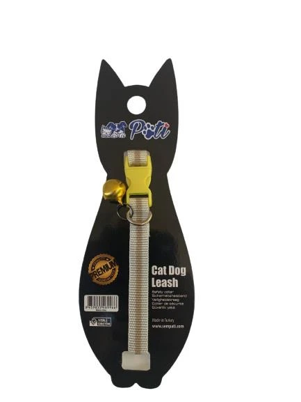 Pati Yavru Köpek ve Kedi Boyun Tasması (Ayarlanabilir) Beyaz-Kahverengi ürün görseli