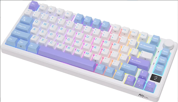 Royal Kludge M75 Beyaz/Mavi 75% Kablosuz US Gaming Mekanik Klavye (Beyaz-Mavi) - 4