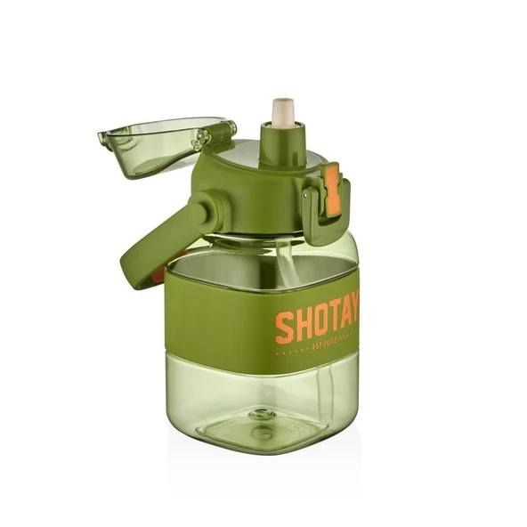 Shotay Ribbon Grib Su Matarası Tritan Yeşil 1000Ml - 2