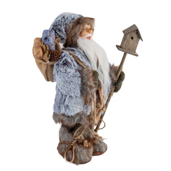 Kuş Yuvalı Noel Baba 30 cm - Mavi Su Dünyası - 2