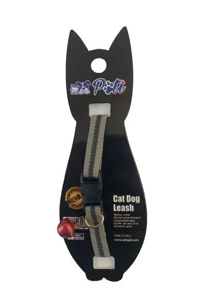 Pati Yavru Köpek ve Kedi Boyun Tasması (Ayarlanabilir) Gri-Füme ürün görseli