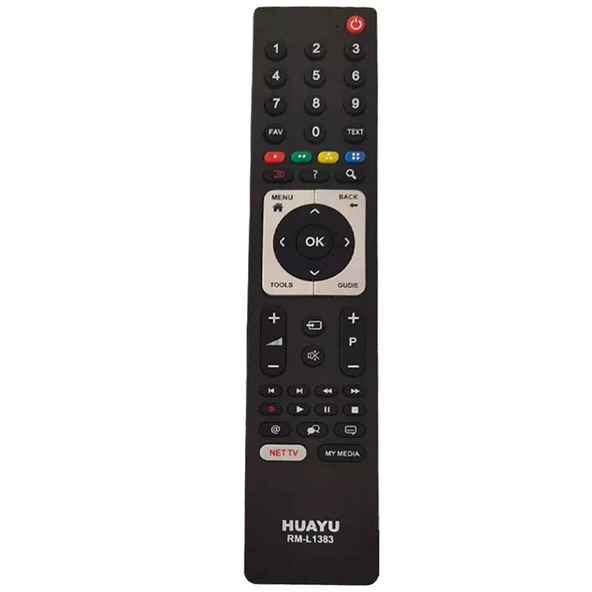 HUAYU KL RM-L1383 ARÇELİK-BEKO-GRUNDIG UNIVERSAL 3D*NETFLIX*MY MEDIA TUŞLU LCD LED TV KUMANDA