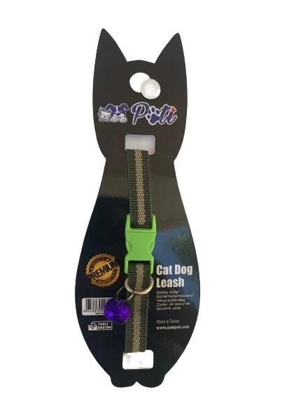 Pati Yavru Köpek ve Kedi Boyun Tasması (Ayarlanabilir) Haki-Bej ürün görseli