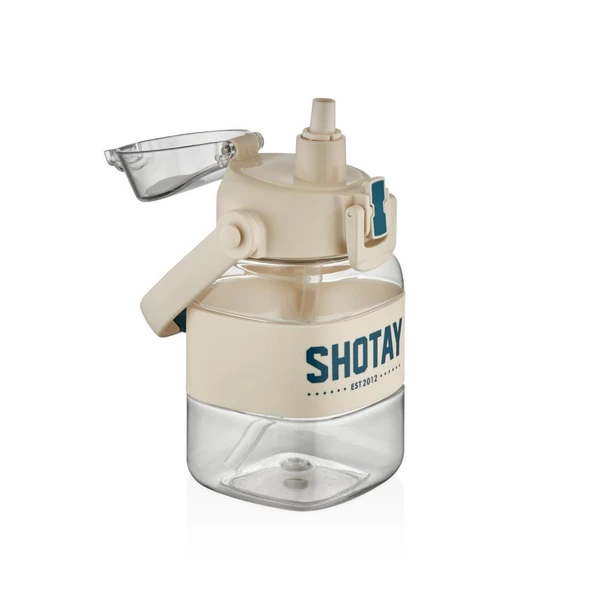 Shotay Ribbon Grib Su Matarası Tritan Beyaz 1000Ml - 2