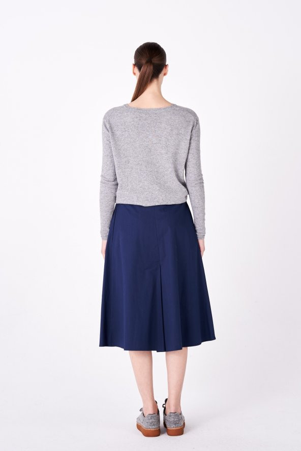 BEJ FİNE FACTORY KADIN ARKA BELİ LASTİKLİ KRUVAZE 2 CEPLİ ETEK - 8