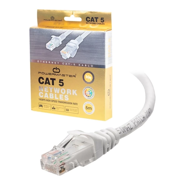 POWERMASTER CAT5 5 METRE RJ45 PATCH NETWORK ETHERNET İNTERNET KABLOSU