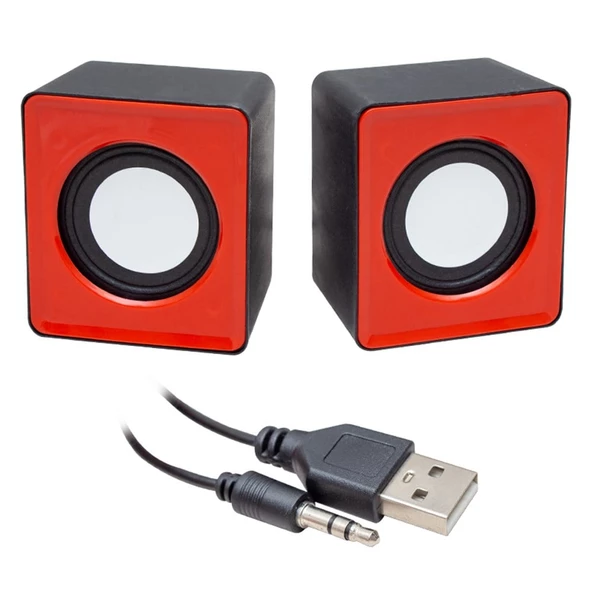 MAGICVOICE T-001 1+1 KARE MODEL MİNİ USB HOPARLÖR - SPEAKER (2*3 WATT)