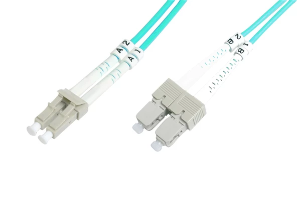 Beek LC-SC Fiber Optik Patch Kablo, Multimode OM 3 50/125 Duplex, 3.0mm, LSZH, 15 metre