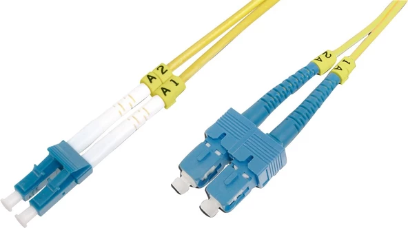 Beek LC-SC Fiber Optik Patch Kablo, 9/125 µ, Singlemode, 3.0mm, Duplex, OS2, LSZH, 5 metre