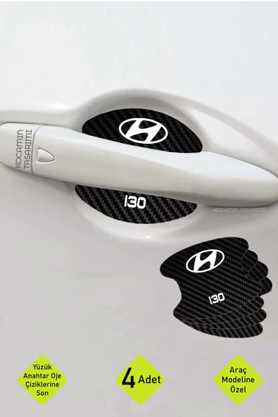 Karbon Desenli Hyundai i30 Kapı İçi Çizik Önleyici ve Şık Tasarım Folyo Koruma Seti i30 Yazılı