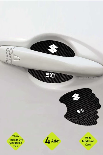 Suzuki SX1 İç Kapı Çizik Önleyici Karbon Desenli Şık ve Koruyucu Folyo Seti SX1 Yazılı