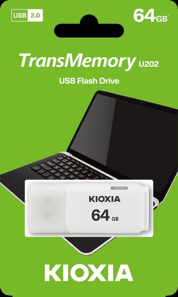 64GB USB2.0 KIOXIA BEYAZ USB BELLEK LU202W064GG4